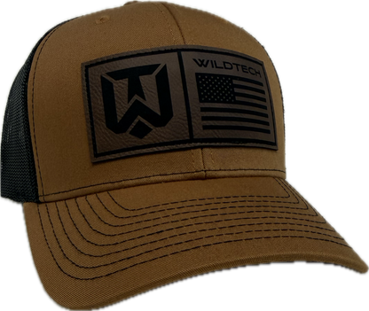 WildTech Leather Flag Patch Snapback - Brown/Black